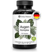 Produktbild von Only Nature Augenvitamine mit Lutein, Zeaxanthin, Beta Carotin, Vitamin B2, Vitamin A und Zink, vegane Kapseln, ohne Zusatzstoffe