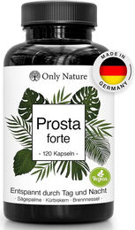 Only Nature Prosta Kapseln mit Kürbiskernextrakt, Sägepalme, Brennnessel und Vitamin E, hochdosiert, glutenfrei und laktosefrei, 120 Kapseln – Bild 1 von 7