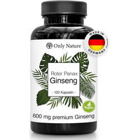 Produktbild von Only Nature Roter Panax Ginseng 600 mg mit 120 mg Ginsenoside Kapseln 120 Stück vegan glutenfrei laktosefrei