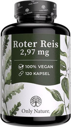 Only Nature Roter Reis 600 mg mit Monacolin K - 120 Kapseln - Vegan und ohne Zusatzstoffe – Bild 1 von 8