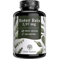 Produktbild von Only Nature Roter Reis 600 mg mit Monacolin K - 120 Kapseln - Vegan und ohne Zusatzstoffe