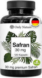 Only Nature Safran Kapseln mit Affron Safran Extrakt 10:1 vegan und ohne Zusatzstoffe – Bild 1 von 2