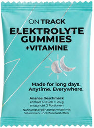 OnTrack Nutrition Elektrolyte Gummies Ananas mit Magnesium, Vitamin C und B-Komplex, vegan und glutenfrei – Bild 1 von 3