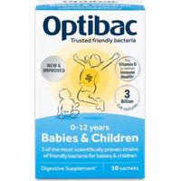 Produktbild von Optibac Probiotika für Babys und Kinder Pulver vegetarisch ohne Zusatzstoffe 10 x 1,5 g Beutel