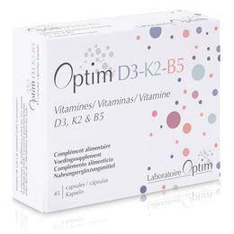Optim D3 K2 B5 Vegan Flechten Kapseln für Frauen und Erwachsene 45 Kapseln glutenfrei – Bild 1 von 1