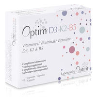 Produktbild von Optim D3 K2 B5 Vegan Flechten Kapseln für Frauen und Erwachsene 45 Kapseln glutenfrei
