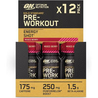 Produktbild von Optimum Nutrition Gold Standard Pre-Workout Energy Shot Beeren-Mix 12 x 60 ml Ampullen