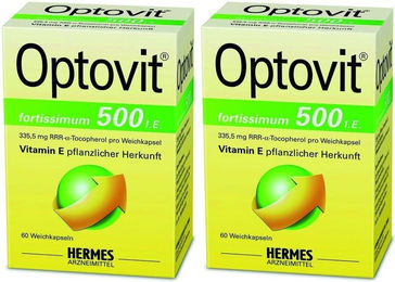 Optovit fortissimum 500 Hermes Vitamin E Kapseln pflanzlicher Ursprung 120 Stück – Bild 1 von 1