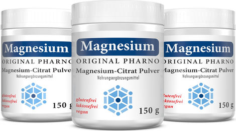 Original Pharno Magnesium-Citrat Pulver 450 g vegan zuckerfrei glutenfrei ohne Zusatzstoffe für Sportler – Bild 1 von 3