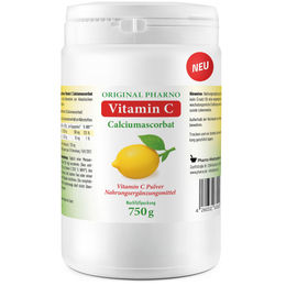 Original Pharno Vitamin C Pulver gepuffert Calciumascorbat 750 g vegan glutenfrei laktosefrei zuckerfrei für Schwangere und Stillende – Bild 1 von 3