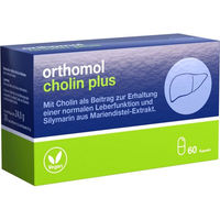 Produktbild von Orthomol Cholin Plus Kapseln 60 Stück laktosefrei und glutenfrei ohne Zusatzstoffe