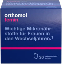 Orthomol Femin Mikronährstoffe für Frauen in den Wechseljahren mit Biotin, Selen, Zink, Nachtkerzenöl und Coenzym Q10 Kapseln laktosefrei und glutenfrei – Bild 1 von 3