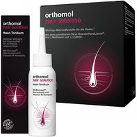 Produktbild von Orthomol Hair Intense Kapseln und Orthomol Hair Solution Set mit Zink, Biotin und Selen, 180 Kapseln und 90 Kapseln