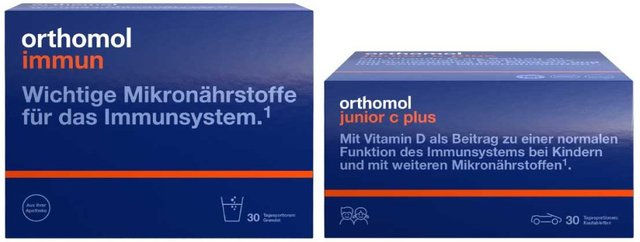 Orthomol Immun Granulat und Orthomol junior C plus Pulver für Kinder – Bild 1 von 1
