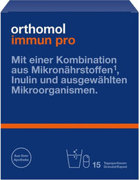 Orthomol Immun pro Granulat und Kapseln mit Inulin und Mikronährstoffen 15 Stück – Bild 1 von 2