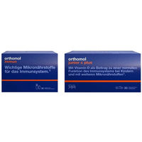 Produktbild von Orthomol Immun Trinkflaschen und Orthomol Junior C Plus Mandarine Orange für Kinder