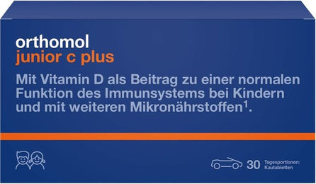 Orthomol Junior C Plus Lutschtabletten Mandarine/Orange für Kinder 30 Stück – Bild 1 von 3