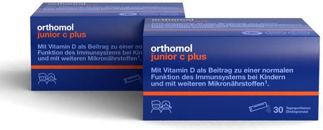 Orthomol junior C plus Vitamin C Direktgranulat Pulver Himbeere Limette für Kinder – Bild 1 von 3