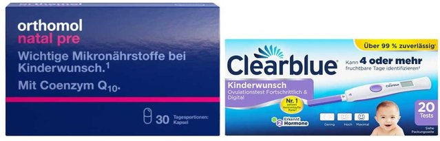 Orthomol Natal Pre Kapseln für Frauen 30 Stück und Clearblue Ovulationstest – Bild 1 von 1