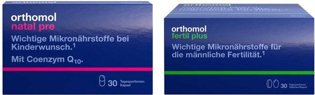 Orthomol Natal pre und Orthomol Fertil plus Kapseln für Frauen und Männer – Bild 1 von 1
