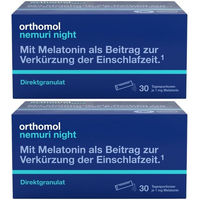 Produktbild von Orthomol Nemuri Night Direktgranulat mit Melatonin vegan und zuckerfrei 60 Portionen