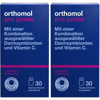 Produktbild von Orthomol Pro junior Lutschtabletten für Kinder mit Vitamin C und Darmsymbionten 60 Stück