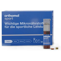 Produktbild von Orthomol Sport Mikronährstoffe für Sportler mit Magnesium, Vitamin D und B12 in der Kombination aus Trinkampullen, Tabletten und Kapseln mit Orange, glutenfrei und laktosefrei, 30 Stück