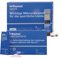 Produktbild von Orthomol Sport und Orthomol Sport Perform Ampullen vegan laktosefrei und glutenfrei für Sportler