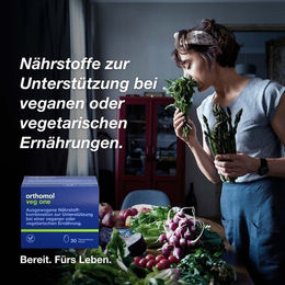 Orthomol Veg One Kapseln mit Vitamin D, Omega-3-Fettsäuren und Eisen vegan und vegetarisch – Bild 1 von 3