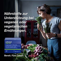 Produktbild von Orthomol Veg One Kapseln mit Vitamin D, Omega-3-Fettsäuren und Eisen vegan und vegetarisch