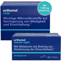 Produktbild von Orthomol Vital und Orthomol Nemuri Night Kapseln für Kinder vegan und zuckerfrei 60 Stück