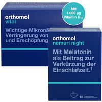 Produktbild von Orthomol Vital und Orthomol Nemuri Night Set mit Ampullen 45 Stück