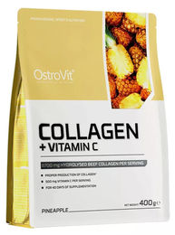 OstroVit Collagen mit Vitamin C Rindercollagen Pulver Ananas 400g – Bild 1 von 2