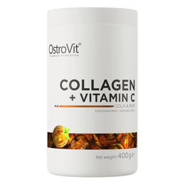 OstroVit Kollagen mit Vitamin C Pulver Cola-Rum Geschmack 400 g mit 8850 mg Kollagen und 500 mg Vitamin C für 40 Portionen – Bild 1 von 2