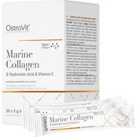 Produktbild von OstroVit Marine Collagen mit Hyaluronsäure und Vitamin C Pulver Mango Ananas 30 x 5 g