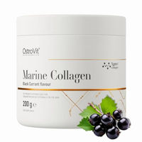 Produktbild von OstroVit Marine Collagen Pulver Schwarze Johannisbeere zuckerfrei 200 g