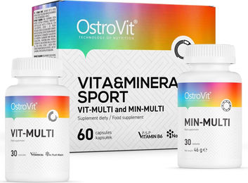 OstroVit VIT&MIN Sport Multivitamin und Mineralstoff Komplettpräparat für Sportler und Erwachsene 60 Kapseln – Bild 1 von 1