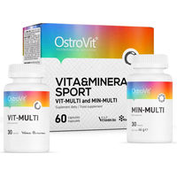 Produktbild von OstroVit VIT&MIN Sport Multivitamin und Mineralstoff Komplettpräparat für Sportler und Erwachsene 60 Kapseln