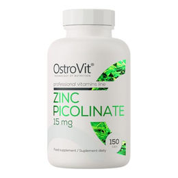 OstroVit Zink Picolinat 15 mg Tabletten 150 Stück vegan laktosefrei zuckerfrei für Sportler – Bild 1 von 2