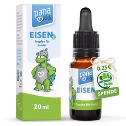 PanaKids Eisen+ Liposomale Tropfen für Kinder – mit Eisen, Vitamin C & D3 – vegan und zuckerfrei – 20 ml – Bild 1 von 3