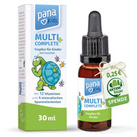 Produktbild von PanaKids MultiComplete+ KIDS Vitamine und Mineralstoffe mit Inositol – Flüssig – zuckerfrei und vegetarisch – für Kinder – 30 ml