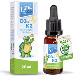 PanaKids Vitamin D3 K2 Tropfen für Kinder - Vegetarisch - Ohne Zusatzstoffe - 350 Tage Vorrat – Bild 1 von 3