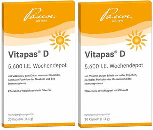 Pascoe Vital Vitapas D 5600 IE Wochendepot Kapseln vegetarisch für Schwangere und Stillende – Bild 1 von 1