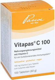 Pascoe Vitapas C 100 Tabletten mit Ascorbinsäure für Erwachsene und Kinder 100 Stück – Bild 1 von 2