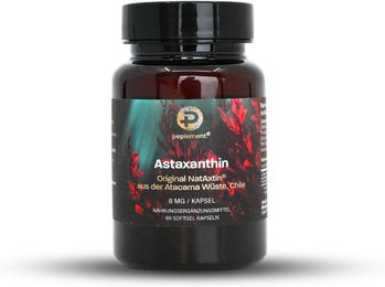 peplement NatAxtin Astaxanthin 8 mg Softgel mit Vitamin E vegan 60 Kapseln – Bild 1 von 7