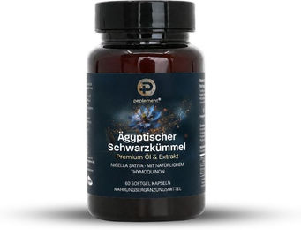 peplement Premium Schwarzkümmelöl Kapseln vegan ohne Gelatine 60 Stück – Bild 1 von 3