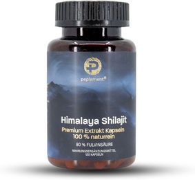 peplement Shilajit Premium Extrakt Kapseln mit 80% Fulvinsäure, 120 Stück, vegan, glutenfrei und laktosefrei – Bild 1 von 10