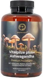 peplement Vitalpilz Komplex mit Ashwagandha, Lions Mane, Reishi und Shiitake, 120 Kapseln, vegan – Bild 1 von 8