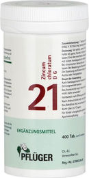 Pflüger Biochemie Schüßler-Salz Nr. 21 Zincum chloratum D6 Tabletten glutenfrei – Bild 1 von 1