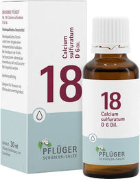 Pflüger Schüßler-Salz Nr. 18 Calcium sulfuratum D6 Tropfen 30 ml glutenfrei für Kinder – Bild 1 von 1